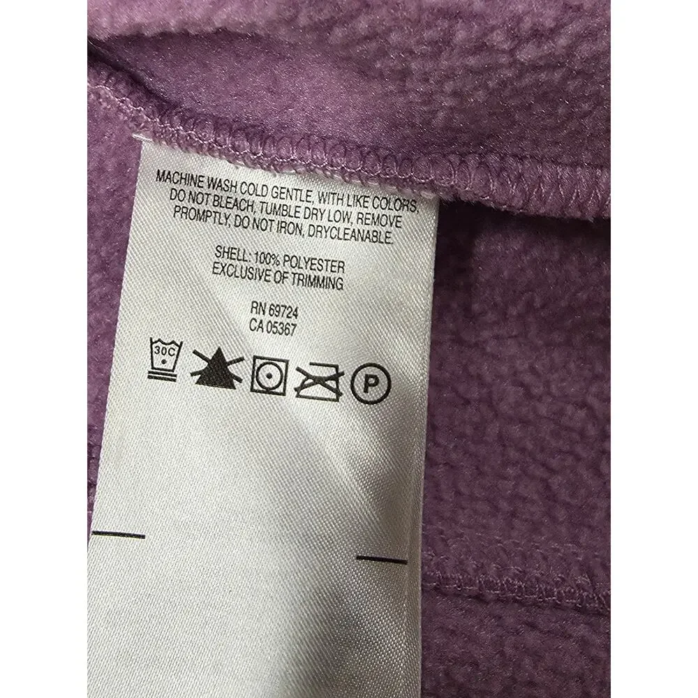 Columbia Fleece Jacket Girls S (7/8) Purple Hooded Full Zip Lightweight Zipper